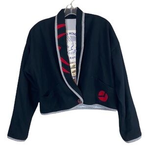 NWT Screaming Women Navy One Button Blazer Size S
